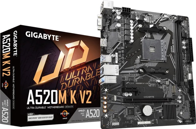Bo Mạch Chủ Gigabyte A520M-K V2 (M-ATX/2 khe RAM)
