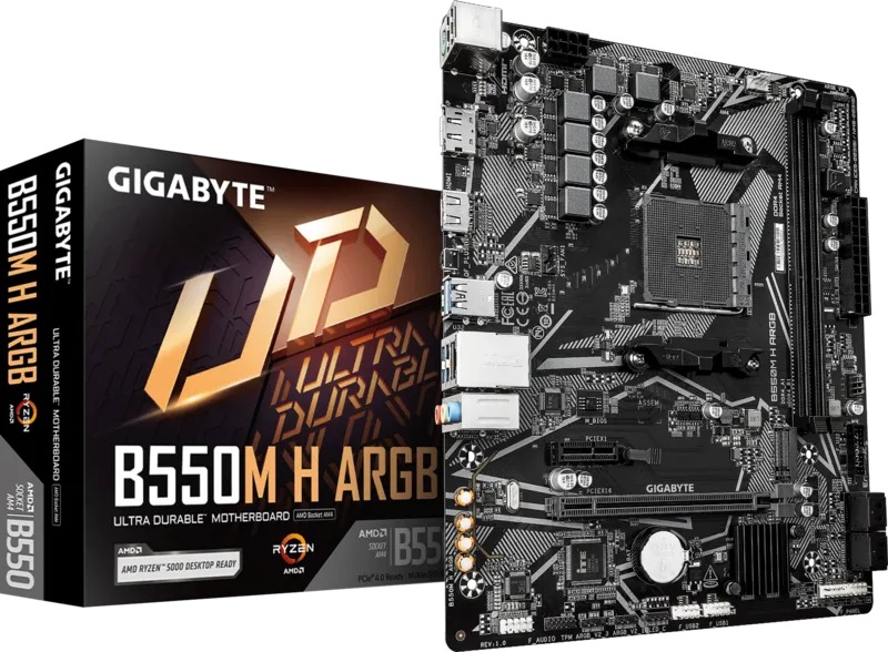 Bo Mạch Chủ Gigabyte B550M H ARGB (M-ATX/2 khe RAM)