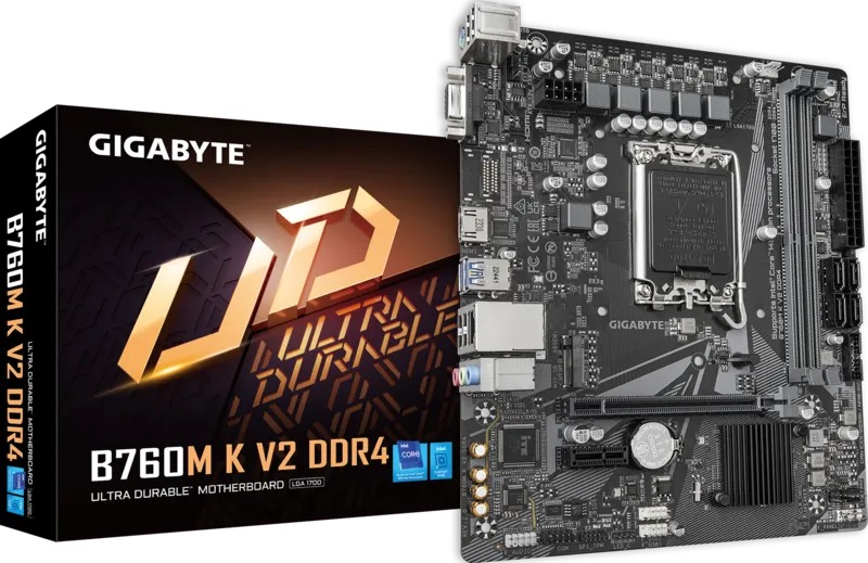 Bo Mạch Chủ Gigabyte B760M K  V2 DDR4 (M-ATX/2 khe RAM)
