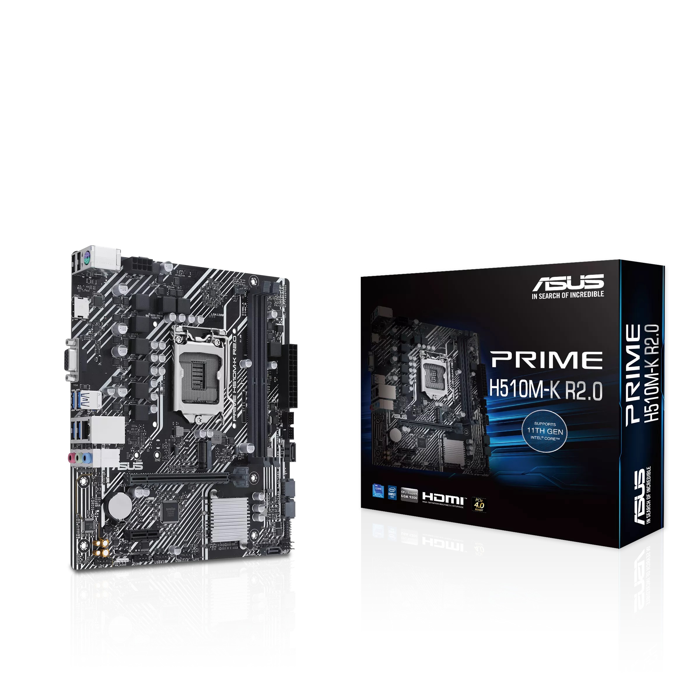 Bo mạch chủ ASUS PRIME H510M-K  R2.0 (VGA/HDMI, 2 khe RAM DDR4)