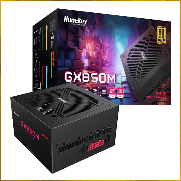 Nguồn Huntkey GX850M -850W 80-Plus Gold (Full-Modular/ATX/ Đen)