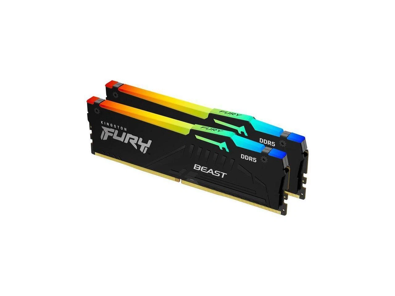 RAM Desktop Kingston Fury Beast RGB 16GB (2x8GB) DDR5 5600Mhz (KF556C40BBAK2-16)