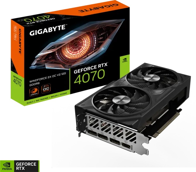 VGA Gigabyte RTX 4070 WINDFORCE 2X OC V2 12GB (N4070WF2OCV2-12GD)