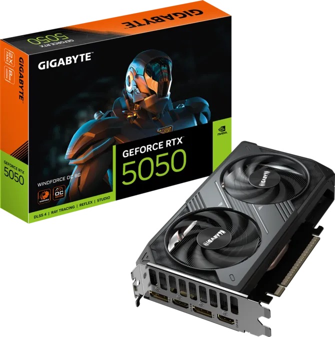VGA Gigabyte RTX 5050 WINDFORCE OC 8GB (N5050WF2OC-8GD)